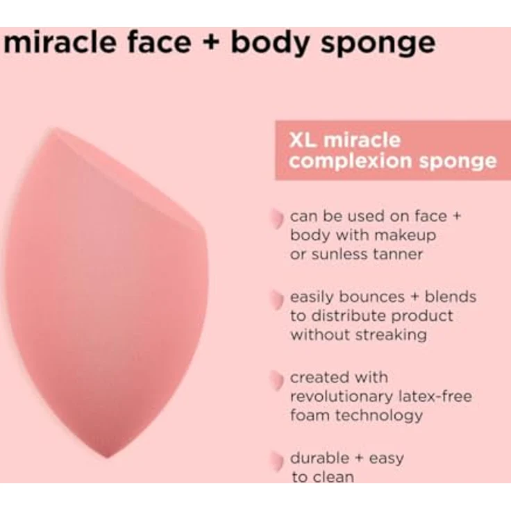Real Techniques Miracle Face Body Schwamm 01489 - Large Make-up Schwamm, Dekorative Kosmetik Make-up Accessoires – Bild 5