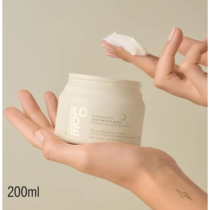 Schwarzkopf Professional BLONDME Bondfinity Deep Repair Mask Haarmaske Stärkende Haarpflege 200 ml, Glättet Und Schützt Poröses Haar, Hydratisierend Und Weichmachend – Bild 2