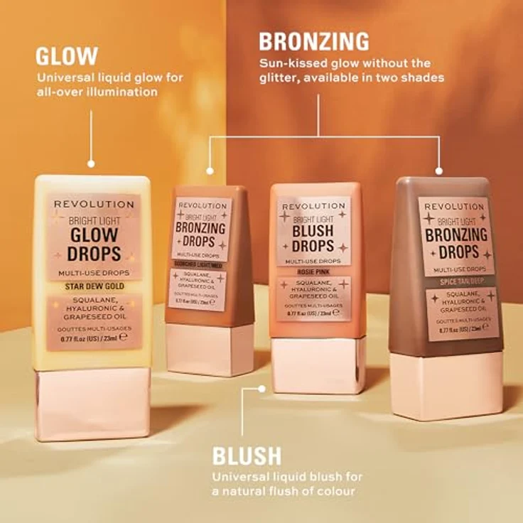 Revolution Beauty London, Bright Light Blush Drops mit Hyaluronsäure, strahlendes Finish, Pink Rosie, 23ml – Bild 3