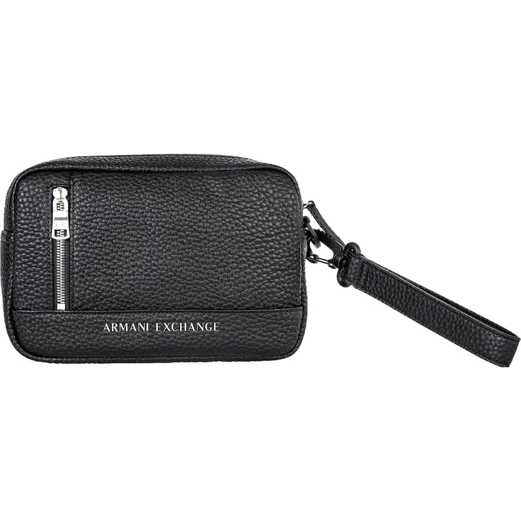 Armani Exchange Capri Beauty Case, Kulturbeutel aus recyceltem Material mit Reißverschluss, 15 x 23 x 6,5 cm, Herren