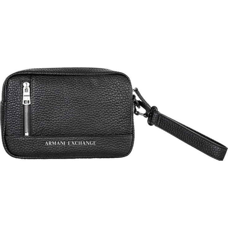 Armani Exchange Capri Beauty Case, Kulturbeutel aus recyceltem Material mit Reißverschluss, 15 x 23 x 6,5 cm, Herren