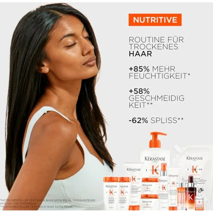 Kérastase Nutritive Bain Satin Riche, Feuchtigkeitsspendendes Haarbad für trockenes bis sehr trockenes Haar, Reichhaltige, revitalisierende Haarpflege, Nachfüllpackung, 500 ml – Bild 3