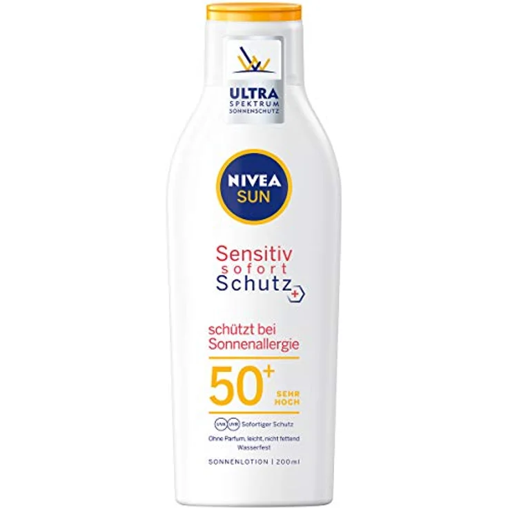 NIVEA SUN Sensitiv sofort Schutz SPF 50+ Sonnenallergie Sonnenlotion 200 ml – Bild 2