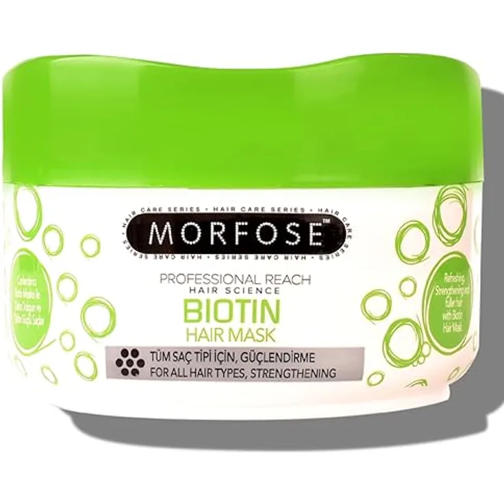 Morfose Biotin Hair Mask 500ml, Haarpflegemaske für volles und kräftiges Haar, revitalisierendes Biotin, geeignet für alle Haartypen