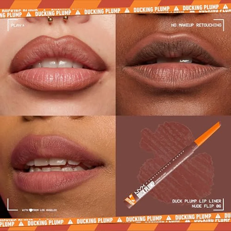 NYX Professional Makeup Duck Plump Liner Lippenkonturenstift, vergrößernder Effekt, Farbton Nude Flip, 0.33 g – Bild 2