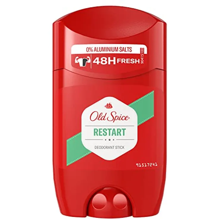 Old Spice Restart Deo Stick für Herren 50 ml, 48 h Frische, 0 % Aluminiumsalze, keine weißen Rückstände und gelben Flecken