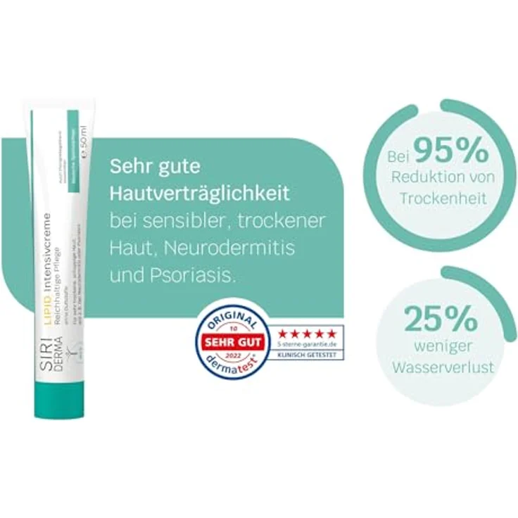 SIRIDERMA LIPID Intensivcreme | Creme für sehr trockene und schuppige Haut bei Neurodermitis und Psoriasis (ohne Parfum, 50 ml) – Bild 5