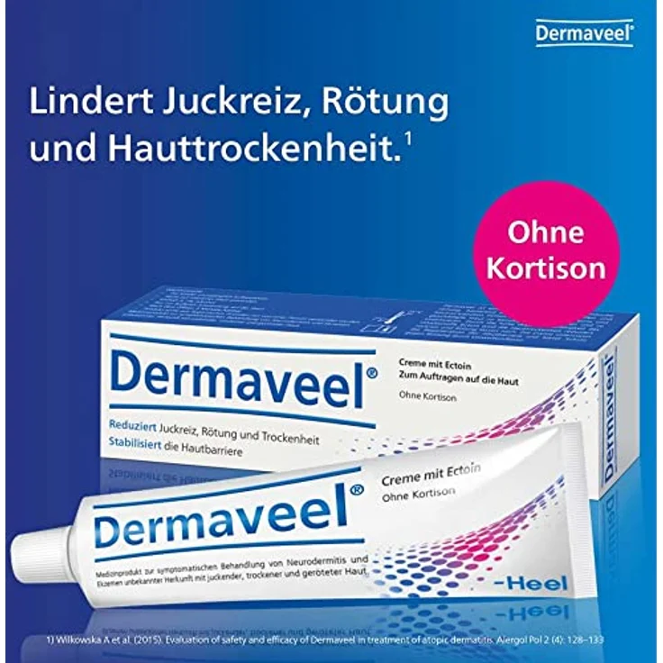 Biologische Heilmittel Heel GmbH Dermaveel Creme mit Ecotin, 30 ml, lindert Juckreiz und trockene Haut, geeignet für Kinder ab 1 Monat, ohne künstliche Duft- und Konservierungsstoffe – Bild 3