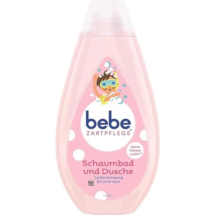 bebe Zartpflege Schaumbad & Dusche, 500 ml für zarte, junge Haut, sanfte Reinigung ohne Seife, mit "Keine Tränen mehr"-Formulierung – Bild 1
