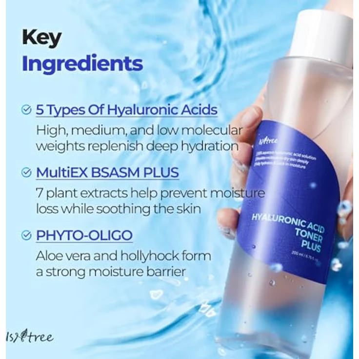 ISNTREE Hyaluronic Acid Toner Plus, Gesichtswasser mit feuchtigkeitsspendender Hyaluronsäure, 200 ml – Bild 5