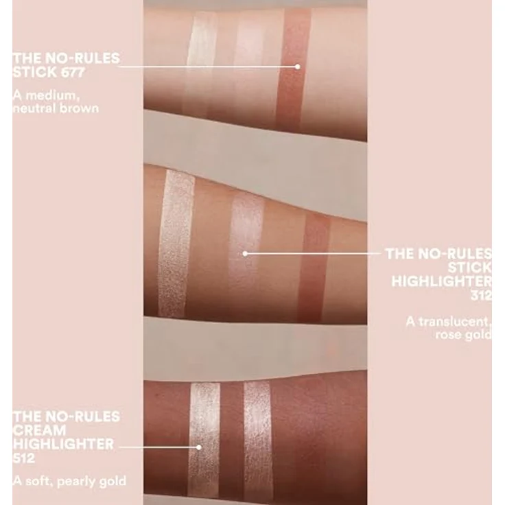 3INA The No-Rules Stick Highlighter 312, cremiger Highlighter in Rose Gold für Augen, Lippen und Wangen, 5 g – Bild 3