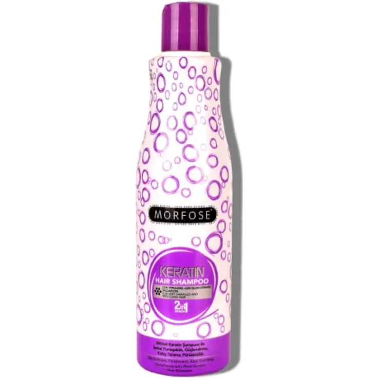 Morfose 2in1 Keratin Hair Shampoo 500ml - Für stark geschädigtes und überstrapaziertes Haar, Seidig weich, pflegend, leicht kämmbar - MORFOSE