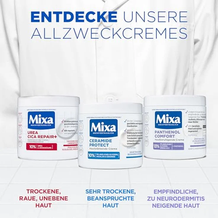 Mixa Urea Cica Repair, hauterneuernde Creme Bodylotion für raue und trockene Haut, 400 ml – Bild 10
