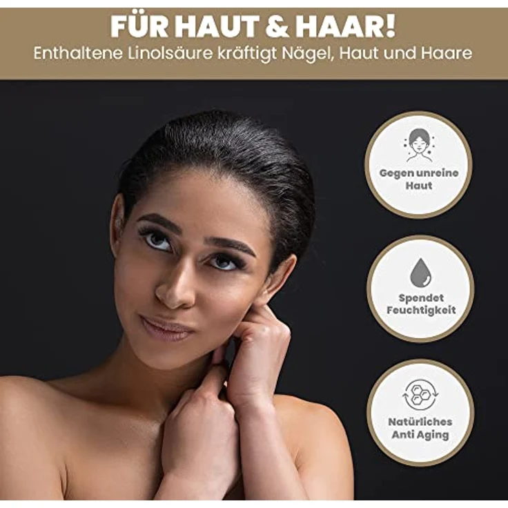 ARTE FIORI EXCLUSIVE PRODUCTS Bio Hanföl Gesichtsöl kaltgepresst Vitamin E Retinol Öl 100ml - Naturkosmetik hochdosiert mit Anti Falten & Anti Aging Effekt – Bild 2