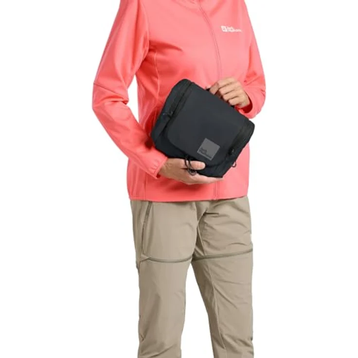 Jack Wolfskin WANDERMOOD WASHBAG, Beauty Case mit 6 Innenfächern, abnehmbarem Spiegel und verstaubarem Aufhängehaken – Bild 4