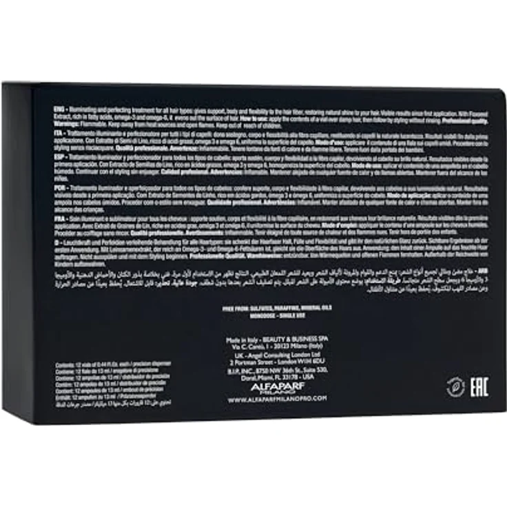 Alfaparf Milano Semi Di Lino Sublime Shine Lotion, 12x13ml, reichhaltige Textur für Halt und Glanz, mit Multivitamin-Komplex und Zitrusduft – Bild 2