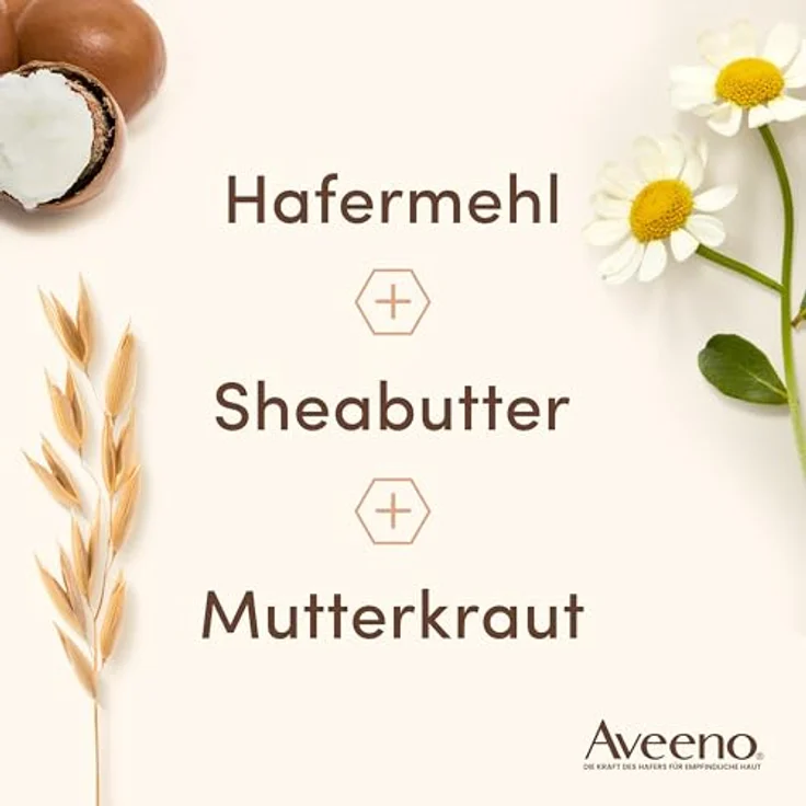 Aveeno CALM+RESTORE Re-Hydrierende Hafer Nachtcreme (50 ml), feuchtigkeitsspendend mit Sheabutter, präbiotischem Hafer & Mutterkraut für empfindliche Haut – Bild 3