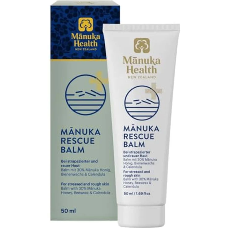Manuka Health Manuka Rescue Balm, pflegende Salbe für strapazierte Haut mit 30% Manuka Honig, 2x50ml