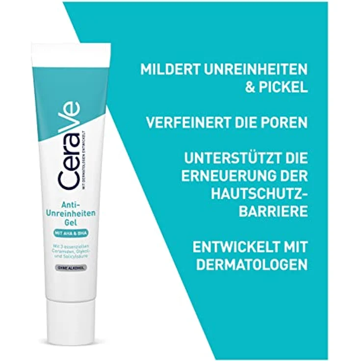 CeraVe Anti-Unreinheiten Gel für das Gesicht, Gesichtspflege gegen Unreinheiten und Pickel, Für fettige und zu Akne neigender Haut, Mit klärender Salizylsäure, 1 x 40 ml – Bild 2