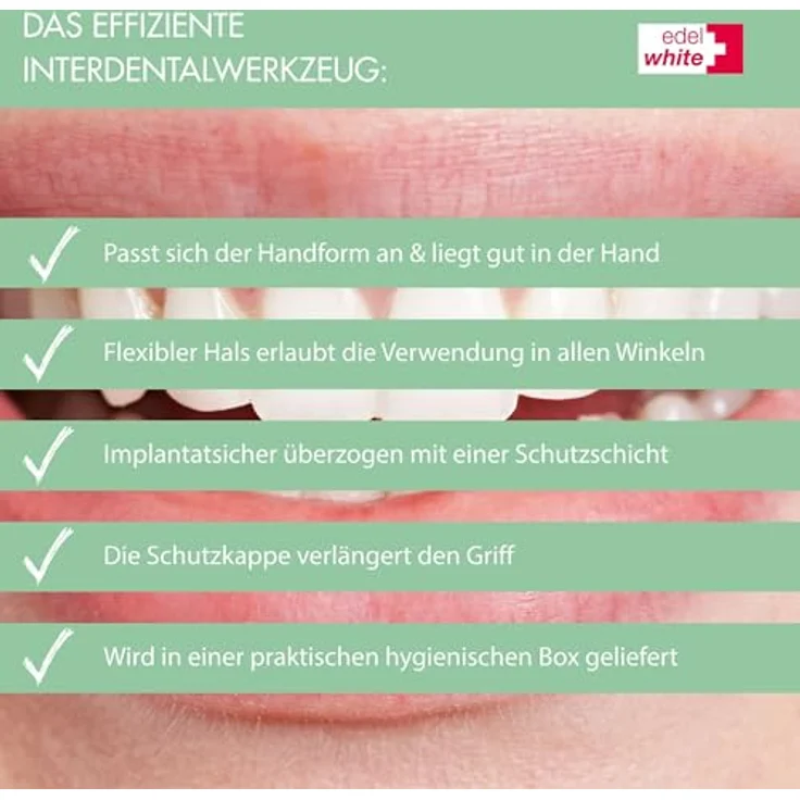 Edel&White Interdental Brush L 0.8 mm 6 Stück zur gründlichen Zahnzwischenraumreinigung Interdentalbürsten Biegbar – Bild 5