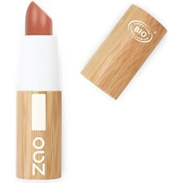 Zao Lippenpflege Bamboo Color & Repulp Balm, feuchtigkeitsspendender Lippenbalsam mit pflanzlichen Pigmenten in Pink Nude, 3,5 g