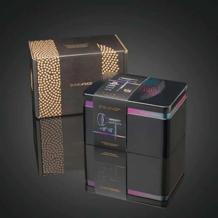 Diva Pro Atmos Haartrockner, 2000 Watt, Kaltstufe, Ionen-Technologie, DC-Motor, inkl. Diffusor, schwarz – Bild 9