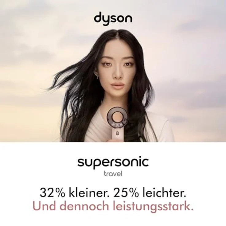 Dyson Supersonic Travel™ Haartrockner, 1220W, kompakt & leicht, intelligente Temperaturregulierung, universeller EU-Stecker, Ceramic Pink/Rose Gold – Bild 3