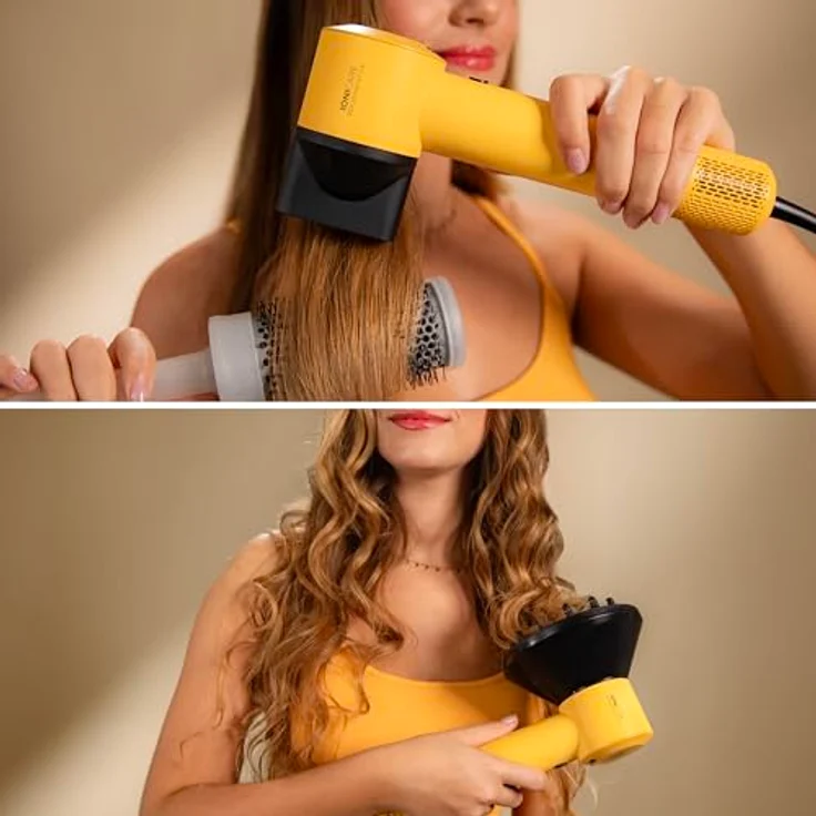 Cecotec Ionicare Rockstar Style, Kompakter gelber Haartrockner mit 1500W Motor, 110.000 U/min, Ionengenerator, 4 Temperaturen, 3 Geschwindigkeiten, leise Brushless-Technologie – Bild 5