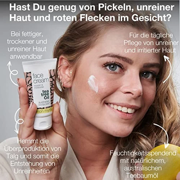 Australian Bodycare Anti-Pickel Gesichtscreme 50 ml - Mit Teebaumöl + Lemon Myrtle - Für unreine, fettige, trockene, Mischhaut - Ideal bei Pickel & Akne – Bild 2