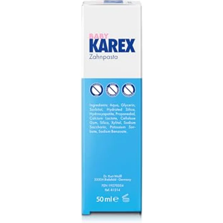 BABY KAREX Zahnpasta 50 ml 0–2 Jahre, ohne Fluorid, mit BioHAP – sanfter Kariesschutz ab dem ersten Zahn – Bild 5