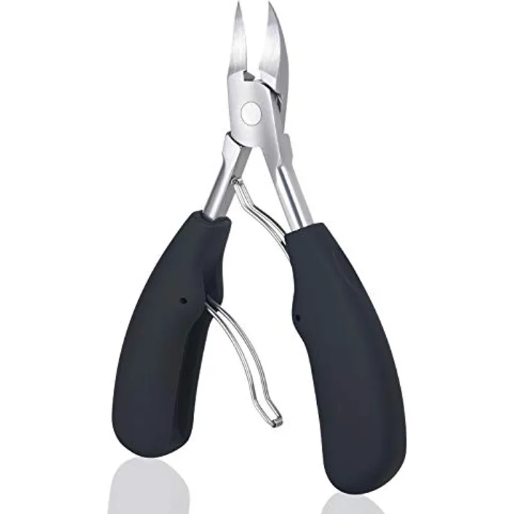 URAQT Nagelzange, Profi Nagelschere für dicke und eingewachsene Fußnägel, Edelstahl mit rutschfestem Griff