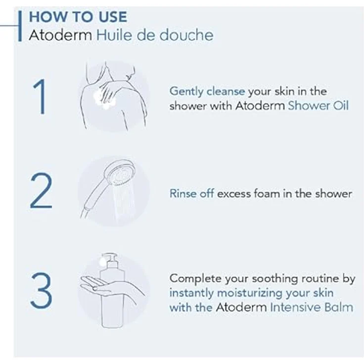 Bioderma Atoderm Huile de Douche 500 ml, Duschöl für ein angenehmes Hautgefühl – Bild 4