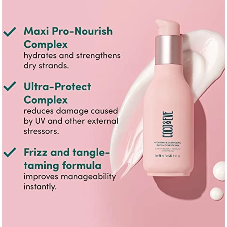 Coco & Eve Feuchtigkeitsspendender & Entwirrender Leave-in Conditioner, mit Kokosnuss, Avocadoöl, Vitamin A und E (150 ml) – Bild 3