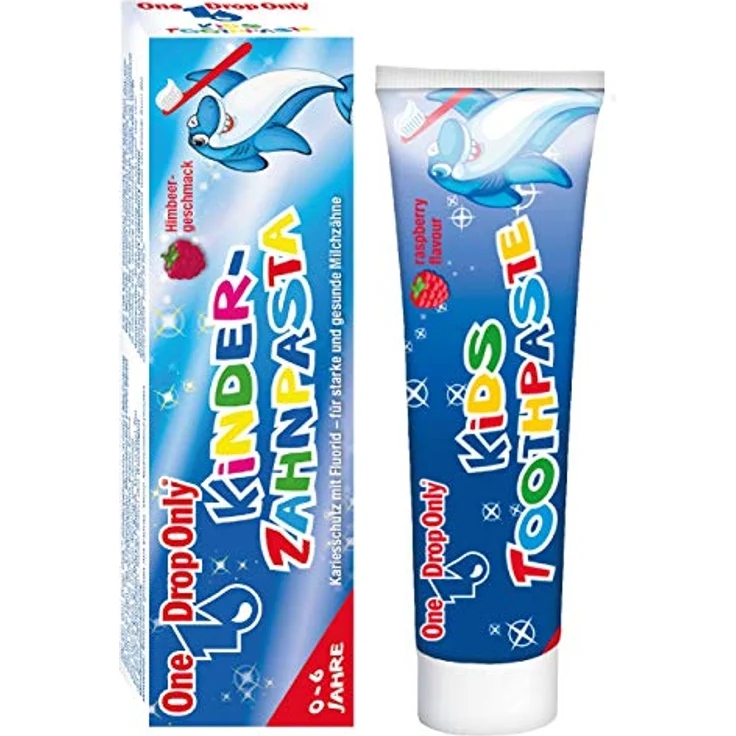 One Drop Only Kinderzahnpasta Himbeere mit Fluorid – Zahncreme für starke Milchzähne, 50 ml Tube – Bild 2