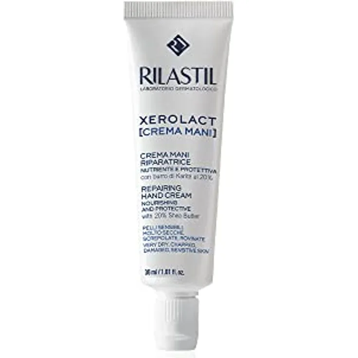 Rilastil Xerolact Crema de Manos, Hidratante y Reparadora, de Óptima Absorción, para Manos Muy Secas, Agrietadas y Dañadas, para Piel Sensible, con Manteca de Karité, Hipoalergénico, 30 ml - Preisvergleich