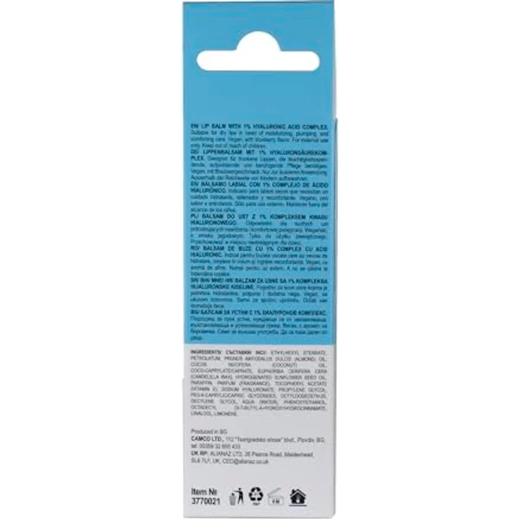 Skincyclopedia Hyaluron Lippenbalsam, Blueberry Lip Balm mit 1% Hyaluron-Komplex, feuchtigkeitsspendend, 10ml, für sehr trockene und rissige Lippen – Bild 5