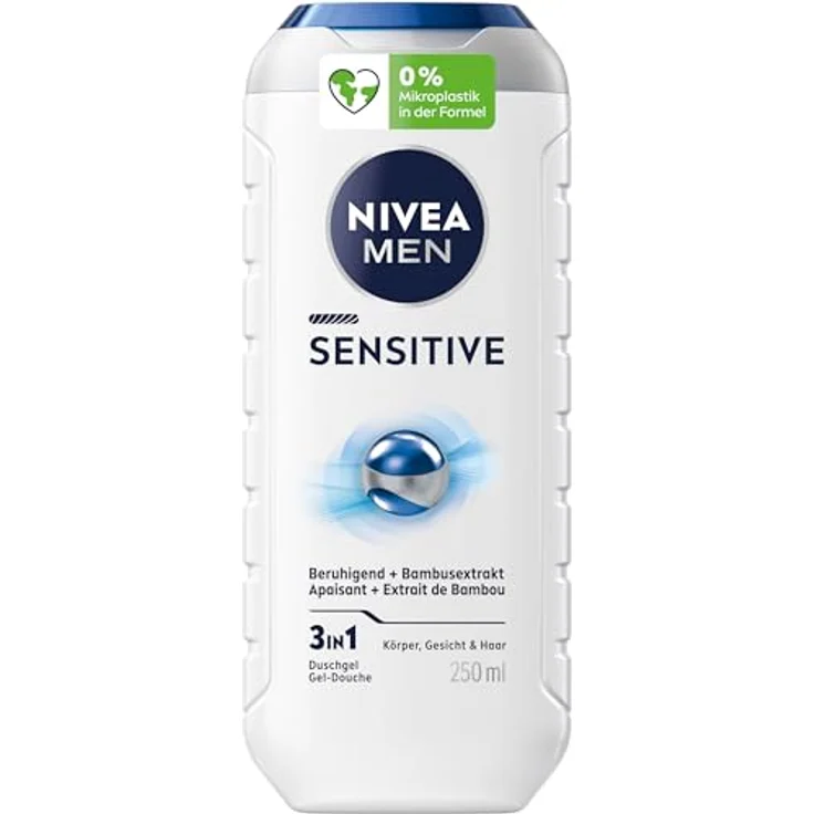 NIVEA MEN Sensitive Duschgel, pH-hautneutrale Pflege für empfindliche Haut mit Bambusextrakt, 250 ml – Bild 1
