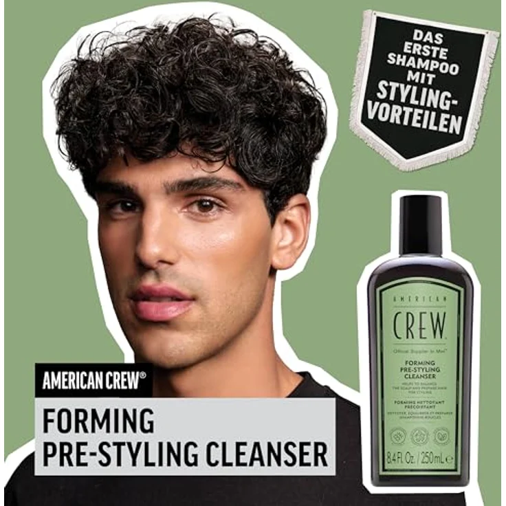 AMERICAN CREW Forming Pre-Styling Shampoo, 250 ml, lockenverstärkendes Haarshampoo für Männer, veganes Anti Frizz Shampoo für lockiges Haar, Pre-Haarstyling für definierte Locken, natürlicher Glanz – Bild 2