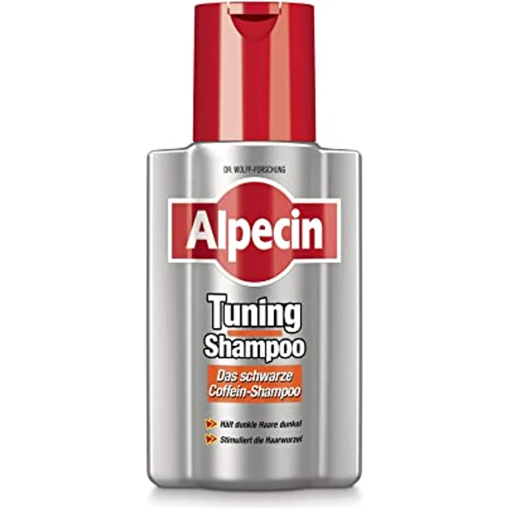 Alpecin Tuning-Shampoo, schwarzes Coffein-Shampoo für graue Haare, 2 x 200 ml mit kräftigen Farbpigmenten – Bild 2