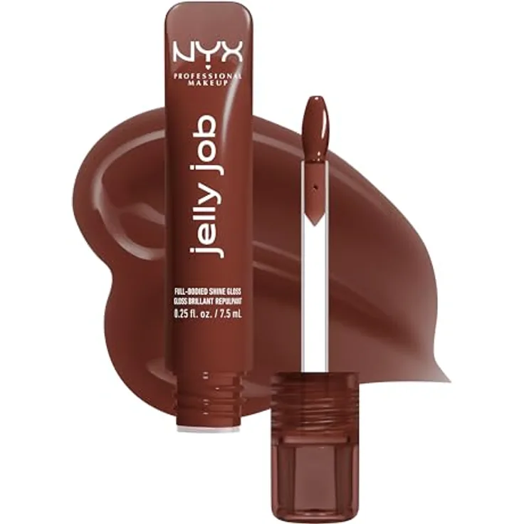 NYX Professional Makeup Jelly Job Peptide Infused Jelly Gloss, schimmernder Jellybean-Lippenstift für voluminöse, hochglänzende Lippen