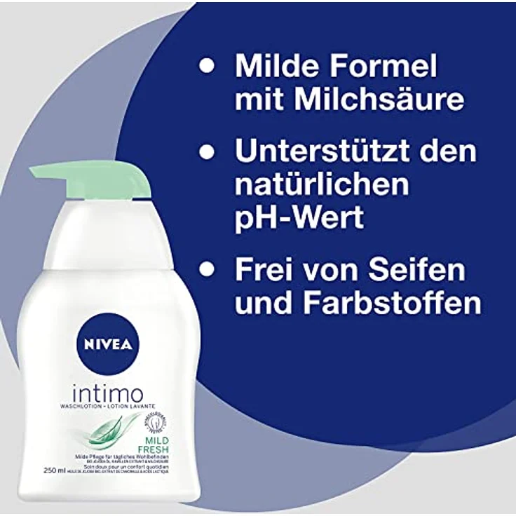 NIVEA Intimo Waschlotion mit Pumpe, milde Intimpflege für Frischegefühl, 250 ml – Bild 3