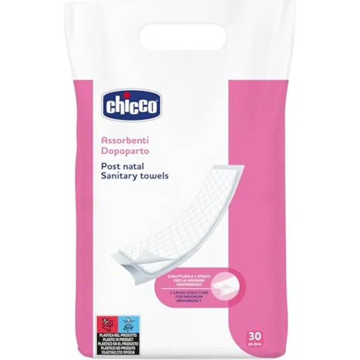 Chicco Mama 011430, absorbierende Damenbinden nach der Geburt, 30 Stück, langlebig und bequem – Bild 1