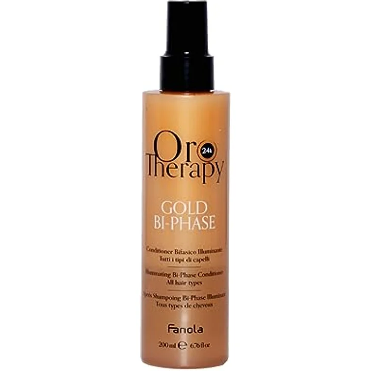 Fanola Orotherapy Gold Bi_Phase Conditioner, zweiphasiger Aufheller, für alle Haartypen, 200 ml – Bild 1