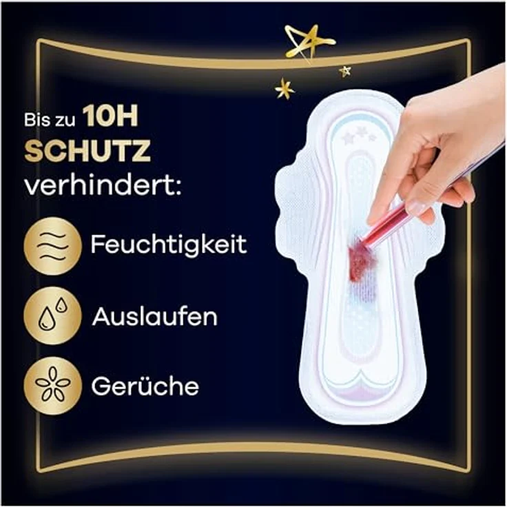 Always Ultra Night Damenbinden (Größe 4) mit Flügeln, 72 Stück, super saugfähig und ultra dünn, bis zu 10h Schutz, LeakGuard und OdourLock-Technologie – Bild 4