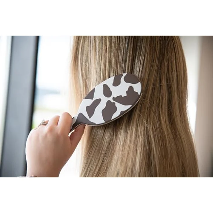 FRAMAR Kuh Muster Entwirrbürste, Anti-Ziep Haarbürste für Langes und Lockiges Haar, Wet Hair Detangler Brush für Damen, schmerzfreies Entwirren – Bild 3