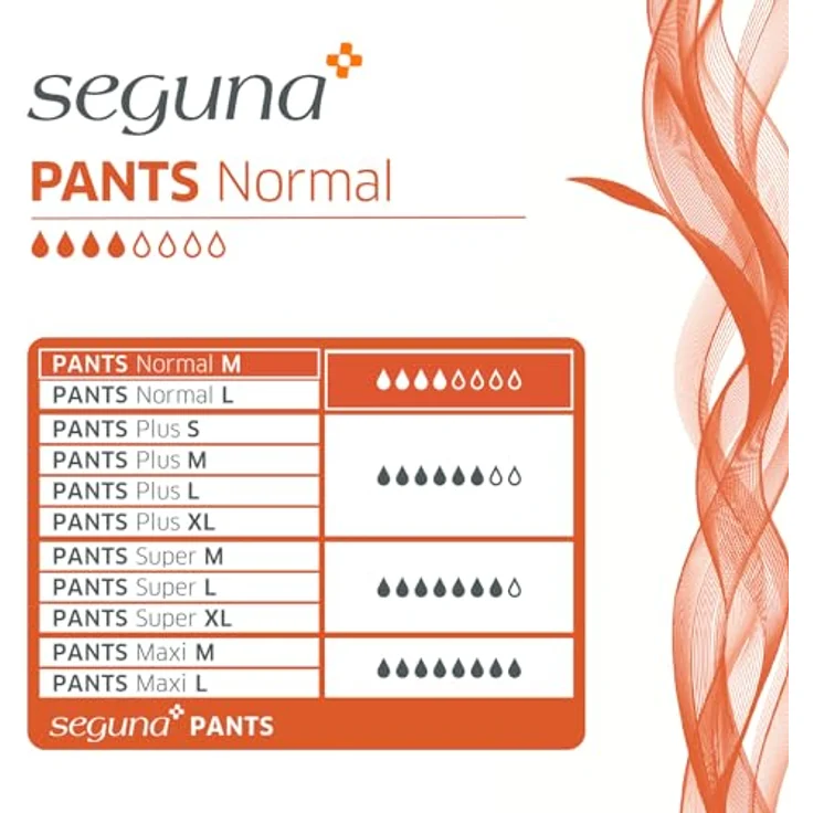 Seguna SEGUNA Pants Normal, Inkontinenz Pants, Windelhosen für Erwachsene, Frauen, Männer, Inkontinenzhosen bei Blasenschwäche (M (Beutel 20 Stück)) - Saugleistung 900 ml, Hüftumfang 80-135 cm, extra Schutzbündchen, 20 Stück – Bild 3