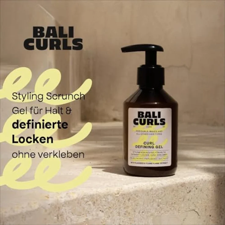 Bali Curls Curl Defining Gel, definierendes Locken Gel mit Leinsamen- und Ylang-Ylang-Extrakt, 150ml, veganes Lockengel für geschmeidige und definierte Curls – Bild 2