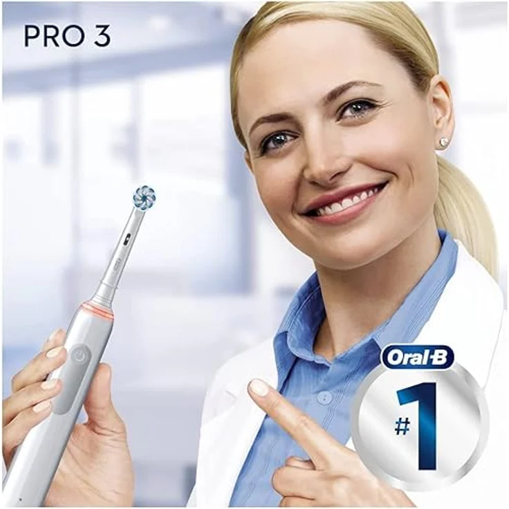 Oral-B Pro 3 3000 Sensitive Clean weiß visuelle Andruckkontrolle, 3 Reinigungsprogramme, Timer + Reiseetui – Bild 9