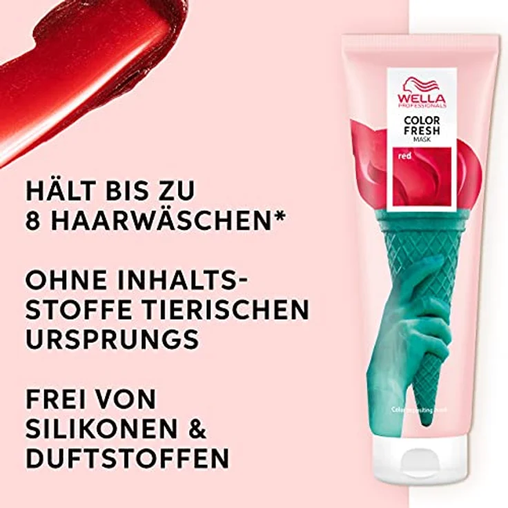 Wella Professionals Color Fresh Mask Red – Pflegende Tönung mit Avocadoöl für aufgehelltes und helles Haar – 150 ml – Bild 2