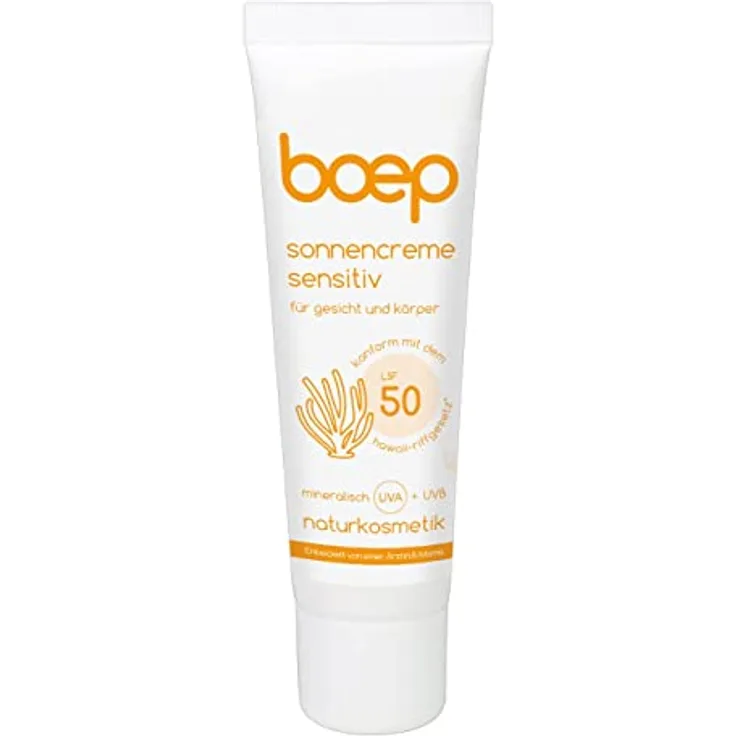 boep Sonnencreme Sensitiv LSF 50 | Für Gesicht & Körper | Hoher Sonnenschutz für Babys, Kinder & Erwachsene | Baby Sonnencreme Mineralisch | Vegane Naturkosmetik (50ml)